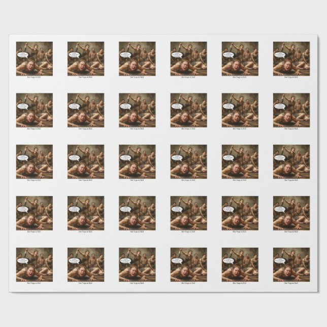 Hot Yoga in Hell.  Wrapping Paper (Flat)