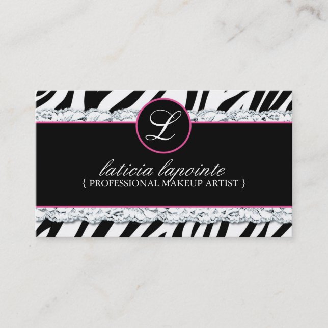 Hot Zebra Print Business Cards (Front)