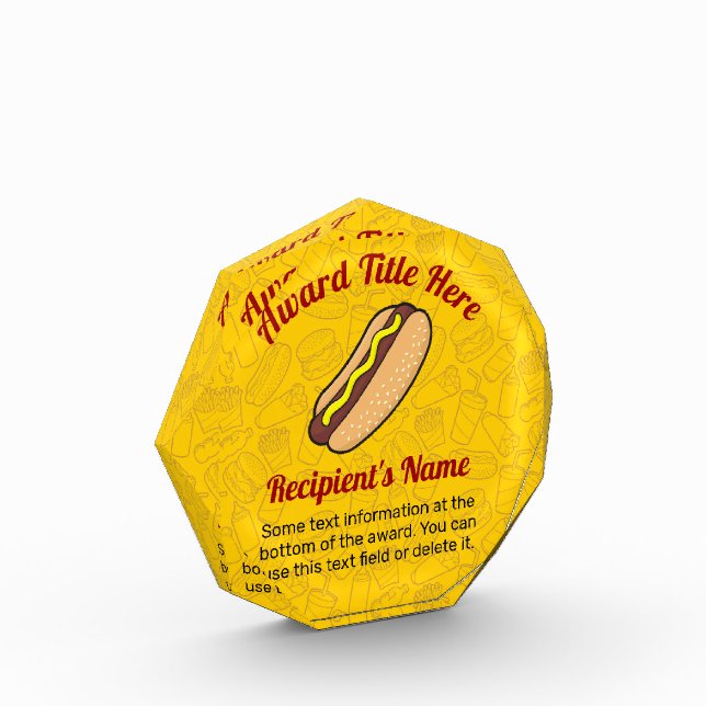 Hotdog Acrylic Award (Left)