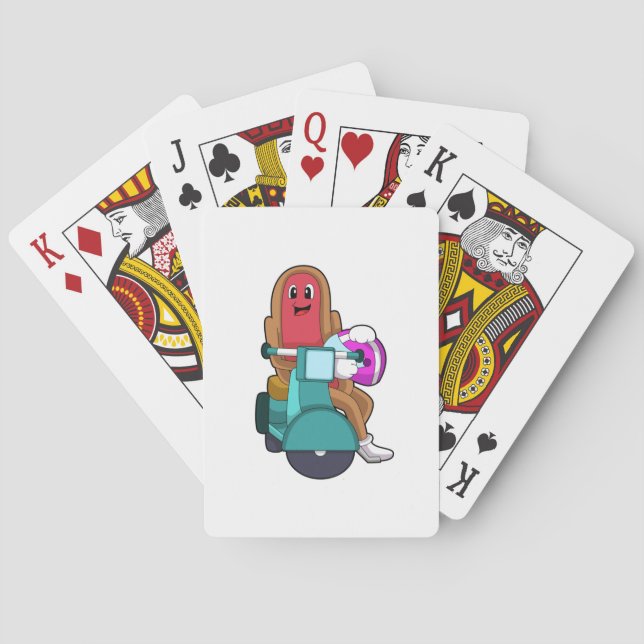 Hotdog as Biker with Scooter.PNG Poker Cards (Back)
