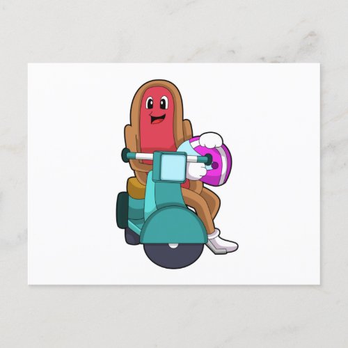 Hotdog as Biker with ScooterPNG Postcard