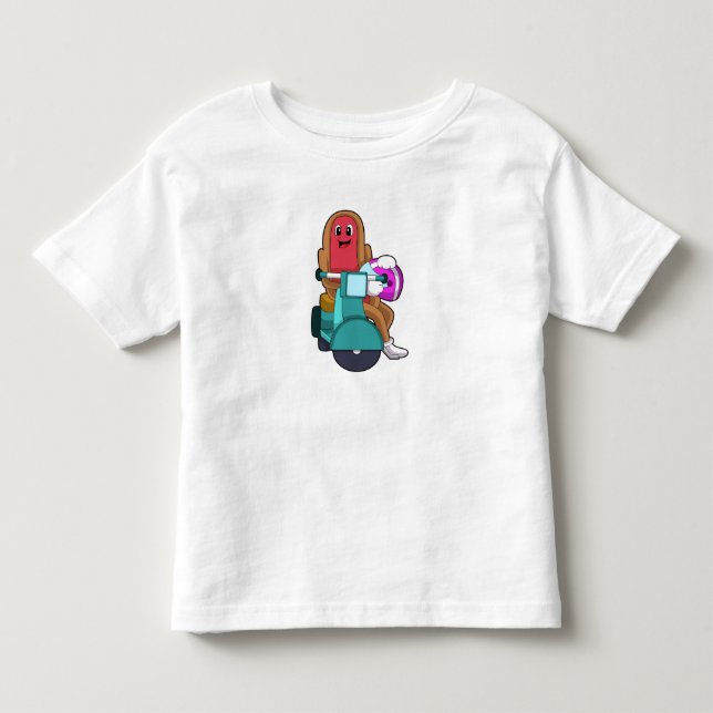 Hotdog as Biker with Scooter.PNG Toddler T-shirt (Front)