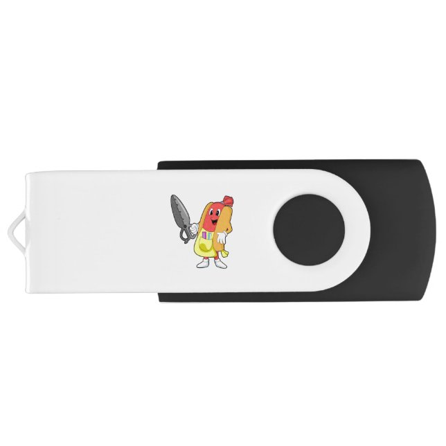 Hotdog as Hairdresser with Scissors Flash Drive (Back)