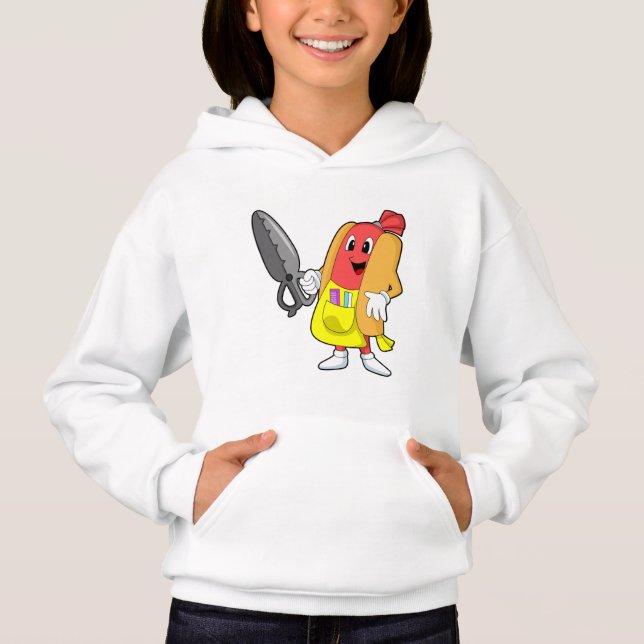 Hotdog as Hairdresser with Scissors Hoodie (Front)