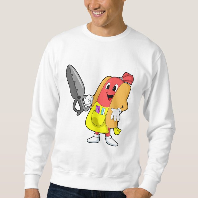 Hotdog as Hairdresser with Scissors Sweatshirt (Front)