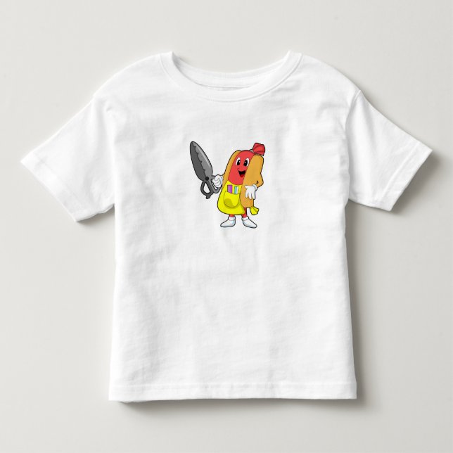 Hotdog as Hairdresser with Scissors Toddler T-shirt (Front)