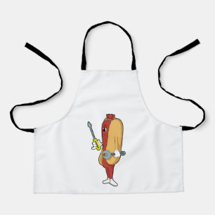 Hotdog as Mechanic with Tool Apron