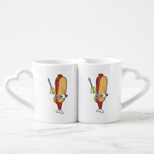Hotdog as Mechanic with Tool Coffee Mug Set