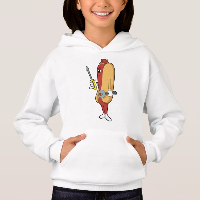 Hotdog as Mechanic with Tool Hoodie (Front)