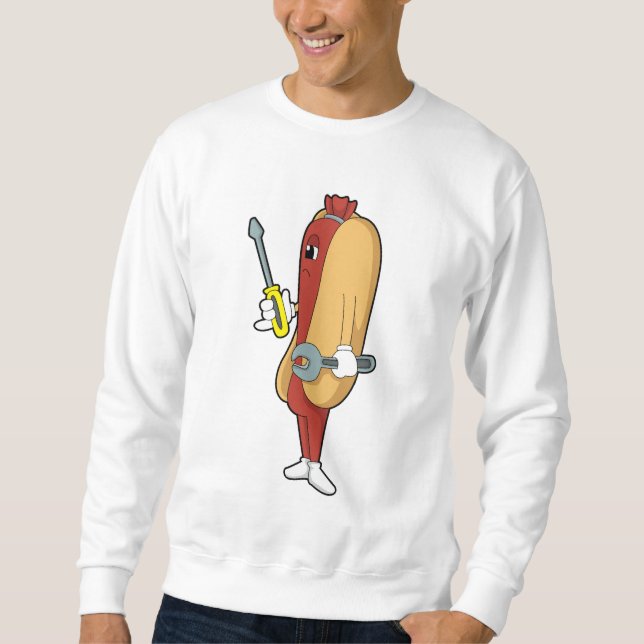 Hotdog as Mechanic with Tool Sweatshirt (Front)
