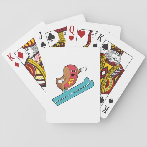 Hotdog as Ski jumper with SkiPNG Poker Cards