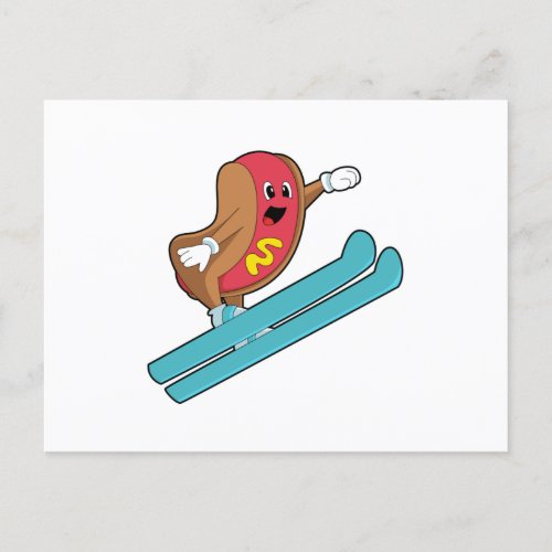 Hotdog as Ski jumper with SkiPNG Postcard
