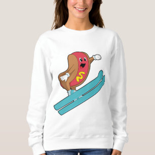 Hotdog as Ski jumper with Ski.PNG Sweatshirt