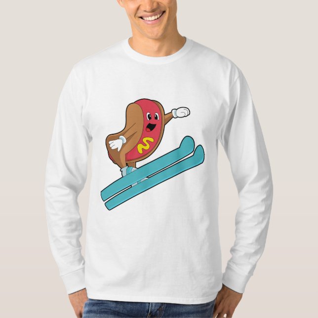 Hotdog as Ski jumper with Ski.PNG T-Shirt (Front)
