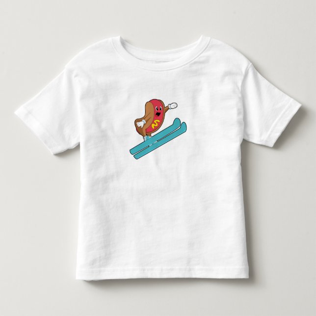 Hotdog as Ski jumper with Ski.PNG Toddler T-shirt (Front)