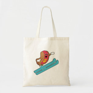 Hotdog as Ski jumper with Ski.PNG Tote Bag