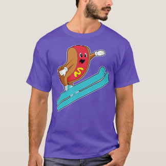Hotdog as Ski jumper with Ski T-Shirt