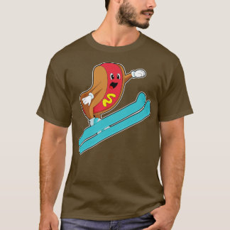 Hotdog As Ski Jumper With Ski T-Shirt