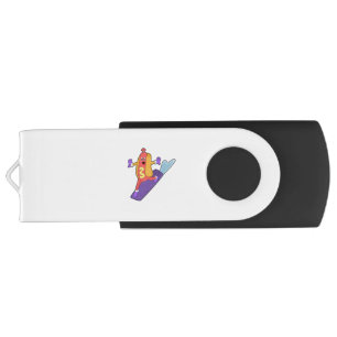 Hotdog as Snowboarder with Sonowboard Flash Drive