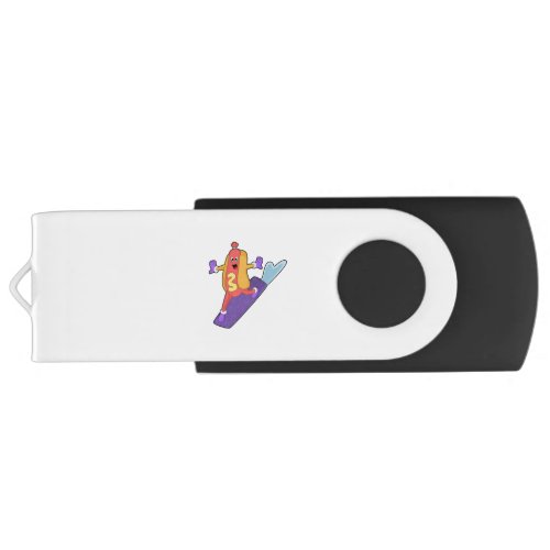 Hotdog as Snowboarder with Sonowboard Flash Drive