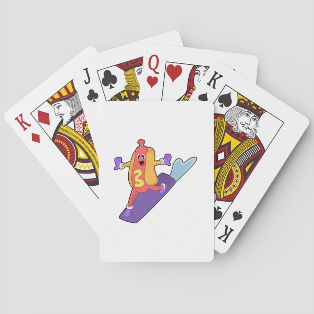 Hotdog as Snowboarder with Sonowboard Poker Cards (Back)
