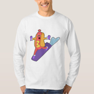 Hotdog as Snowboarder with Sonowboard T-Shirt