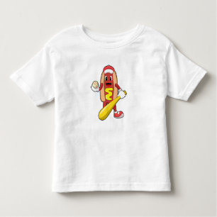 Hotdog at Baseball with Baseball bat Toddler T-shirt