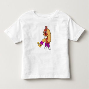 Hotdog at Cricket with Cricket bat Toddler T-shirt