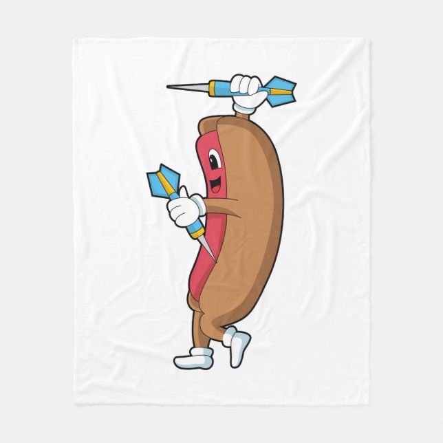 Hotdog at Darts with Dart.PNG Fleece Blanket (Front)