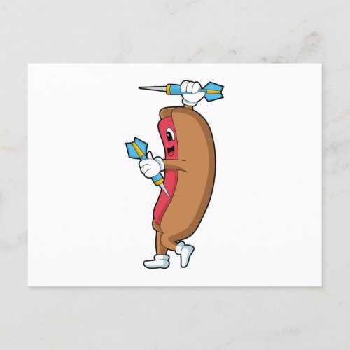 Hotdog at Darts with DartPNG Postcard