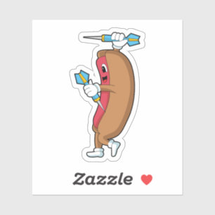 Hotdog at Darts with Dart.PNG Sticker