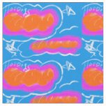 Hotdog blue,Pink,orange Fabric