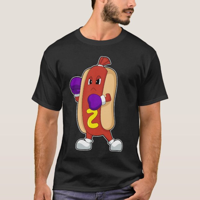 Hotdog Boxer Boxing gloves Boxing T-Shirt (Front)