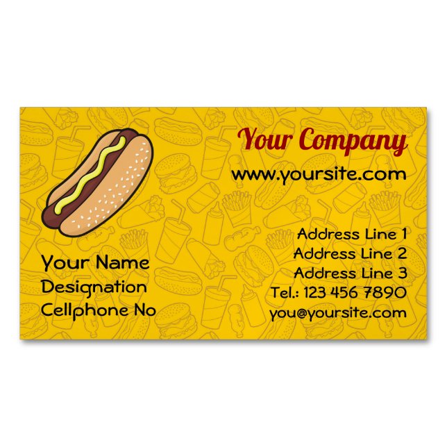 Hotdog Business Card Magnet (Front)