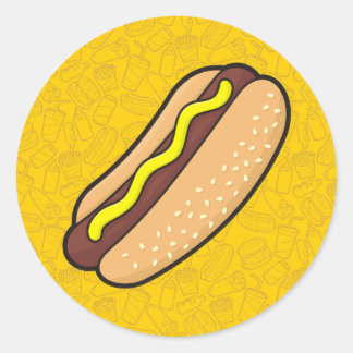 Hotdog Classic Round Sticker