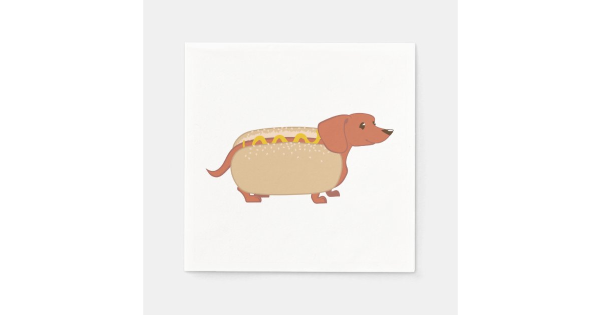 Hotdog Dog Paper Napkins | Zazzle