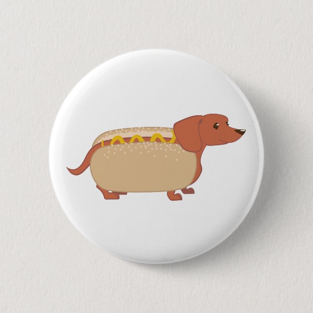 Hotdog Dog Pinback Button (Front)