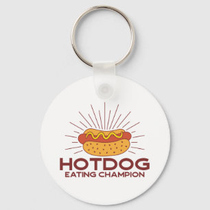 Hotdog Eating Champion Keychain