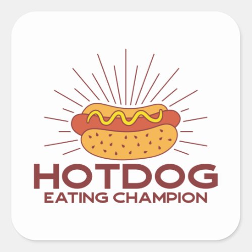 Hotdog Eating Champion Square Sticker