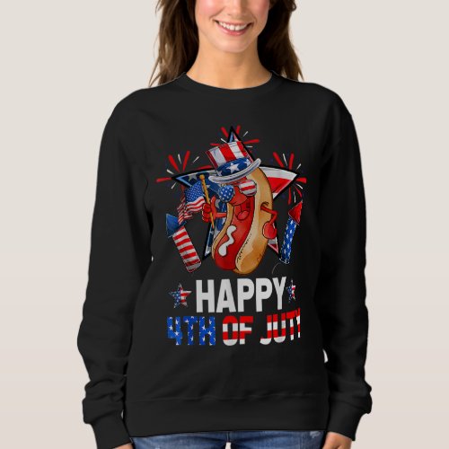 Hotdog Fireworks American Flag Happy 4th Of July 2 Sweatshirt