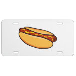 Hotdog Hot Dog Juicy Yummy Sausage Warm Buns Art License Plate at Zazzle