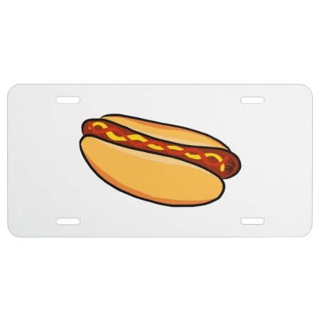 Hotdog Hot Dog Juicy Yummy Sausage Warm Buns Art License Plate