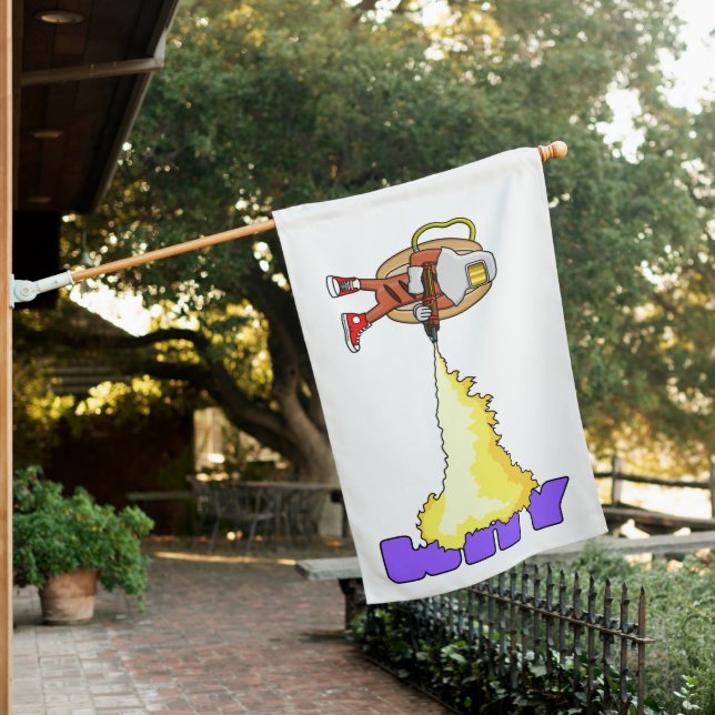 Hotdog Hustle Flaggerino House Flag (In SItu)