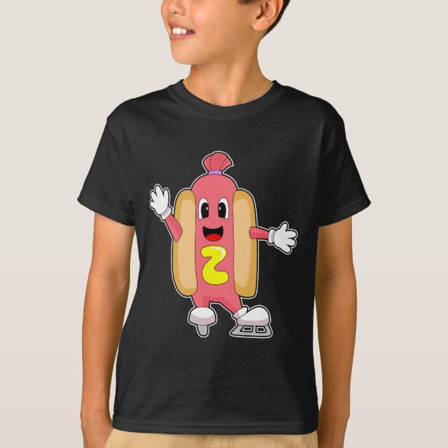Hotdog Ice skating Ice skates Winter sports T-Shirt (Front)