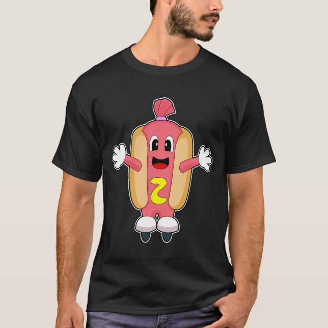 Hotdog Inline skating Roller skates T-Shirt (Front)