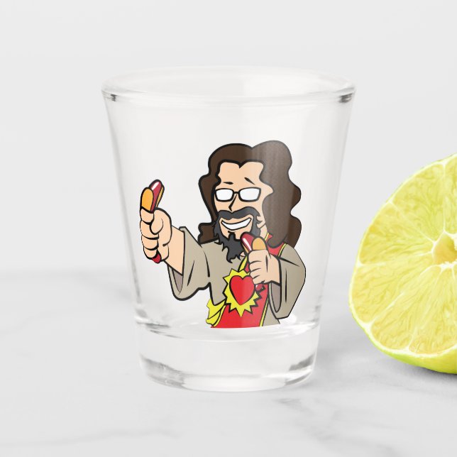 Hotdog Jesus Shot Glass (Front)
