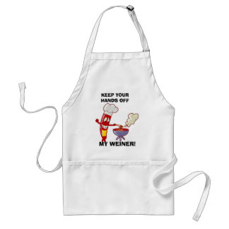 hotdog, KEEP YOUR HANDS OFF, MY WEINER! Adult Apron