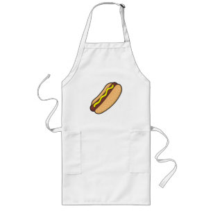 3dRose apr_166589_4 I Believe in Hot Dogs Cute Believer Design-Full Length Black Apron with Pockets 22 by 30-Inch 