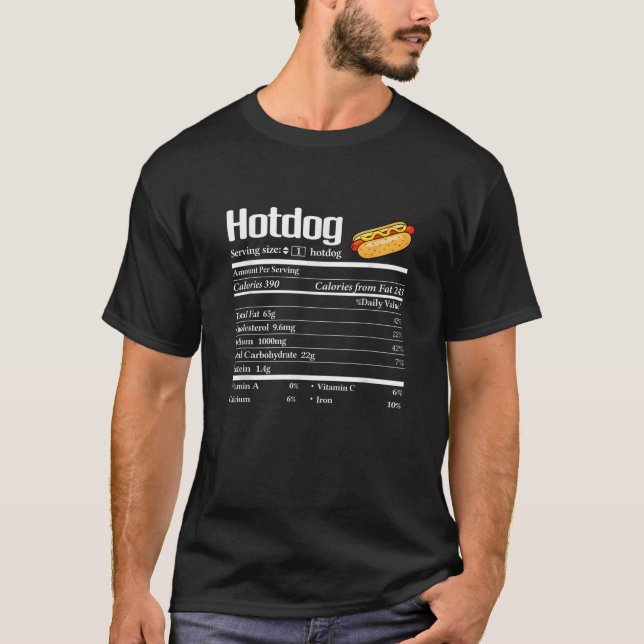 Hotdog Nutrition Shirt Thanksgiving Christmas Gift (Front)