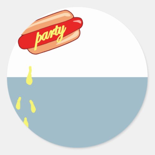 hotdog party classic round sticker